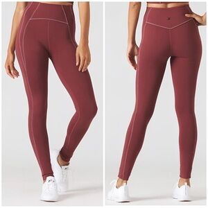 GLYDER Contrast Legging In Merlot